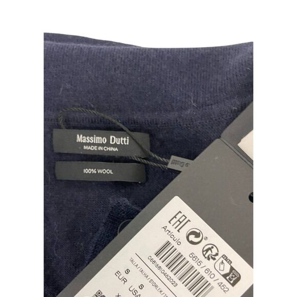 Massimo Dutti Women Polo Sweater S Blue Wool Collared Pullover 5615/610 NWT - Picture 5 of 8